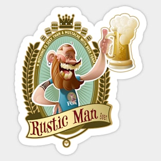 Rustic man beer Sticker